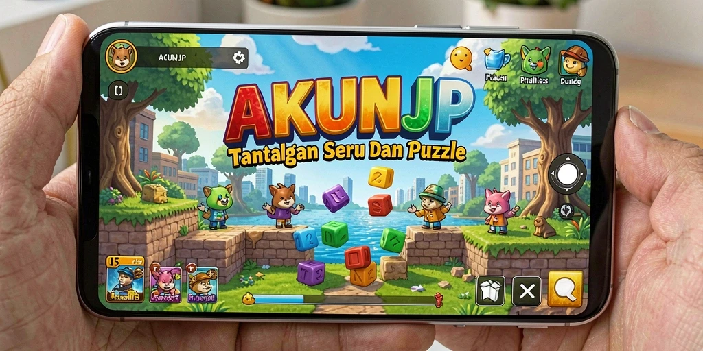 Screenshot gameplay AKUNJP menunjukkan tantangan puzzle yang menarik dan interaktif.