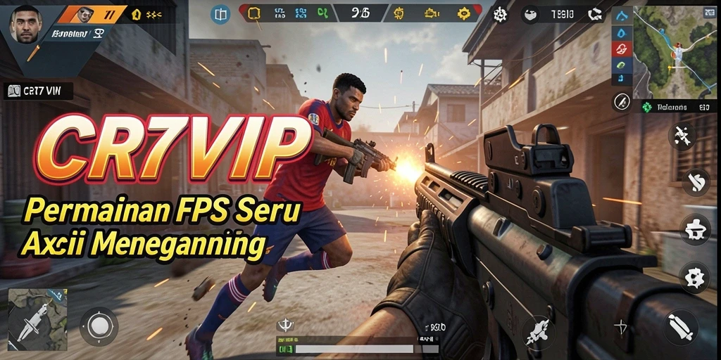 Tampilan gameplay <strong>CR7VIP</strong> yang menegangkan dengan aksi tembak-menembak.