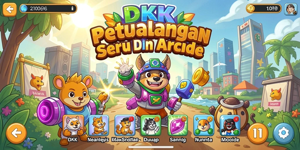 Screenshot gameplay DKK yang menampilkan aksi seru di dunia arcade.