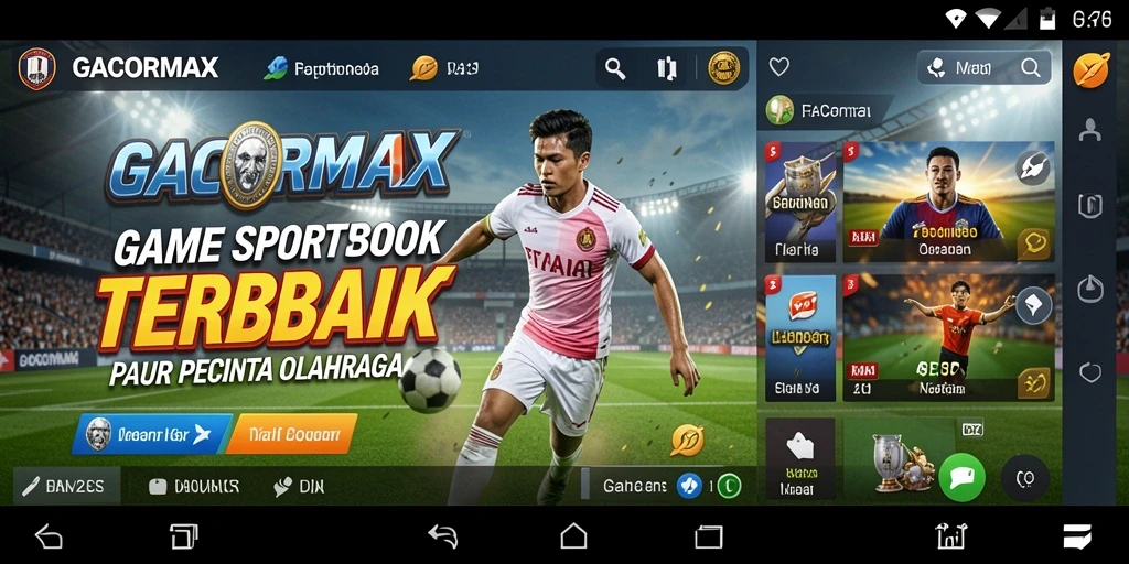 Screenshot utama GACORMAX menampilkan antarmuka taruhan olahraga yang menarik.