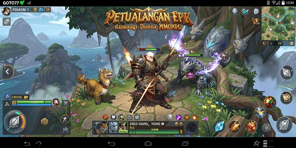 Gameplay GOTO77 yang menarik dengan pertempuran seru di dunia MMORPG.