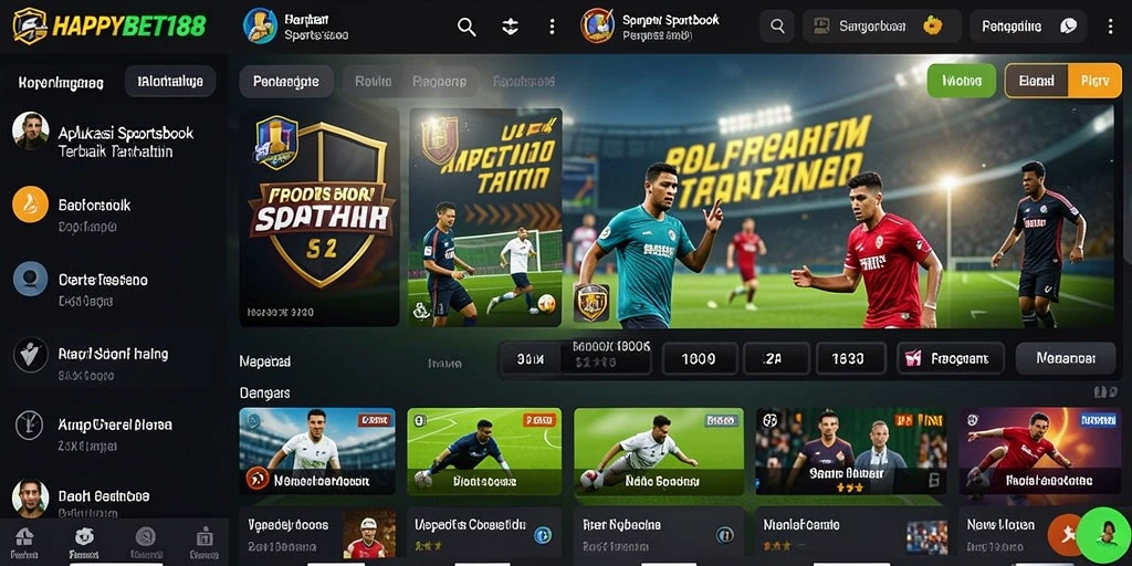 Tampilan gameplay dasar aplikasi Sportsbook HAPPYBET188.