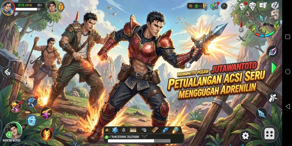 Screenshot JUTAWANTOTO menampilkan aksi pertempuran yang mendebarkan.