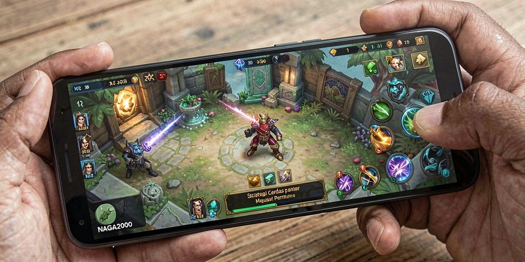 Tampilan gameplay NAGA2000 yang strategis dan mendebarkan.