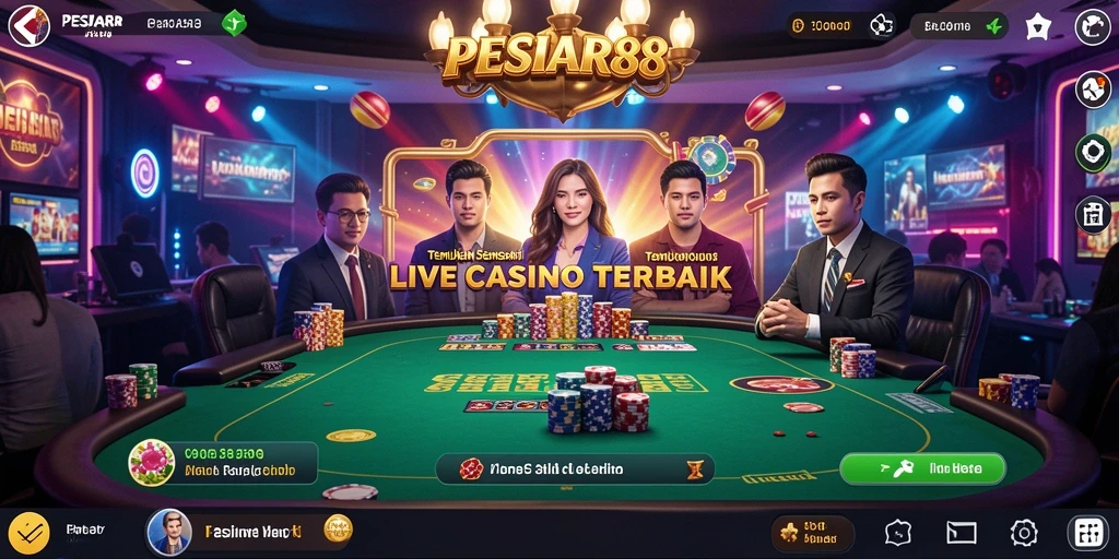 Screenshot gameplay PESIAR88 menunjukkan keseruan bermain Live Casino.