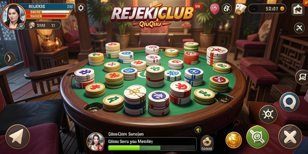 Tampilan gameplay seru dari REJEKICLUB yang menampilkan QiuQiu.