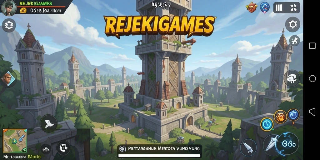 Tampilan gameplay menara pertahanan yang intens dan strategis.