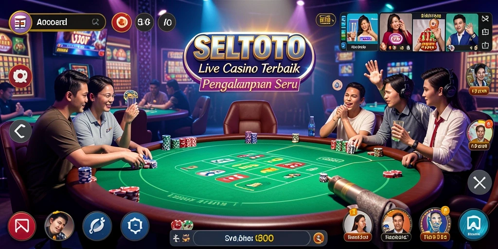 Screenshot SELTOTO menampilkan gameplay Live Casino dengan dealer yang profesional dan suasana yang menghibur.