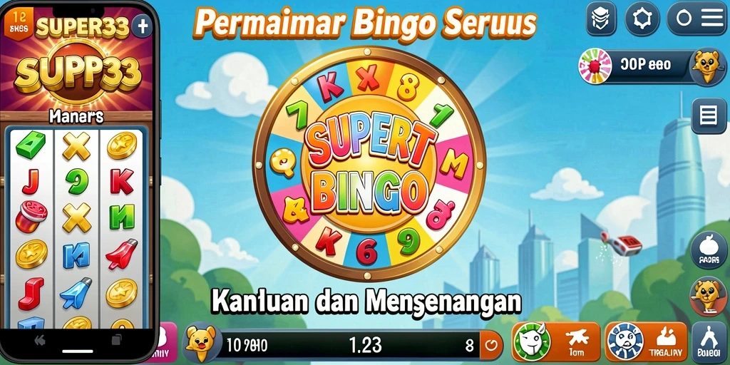 Tampilan gameplay SUPER33 dengan suasana permainan Bingo yang menawan.