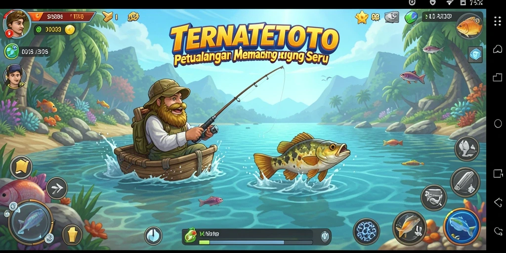 Screenshot gameplay TERNATETOTO yang menampilkan aksi memancing yang seru.