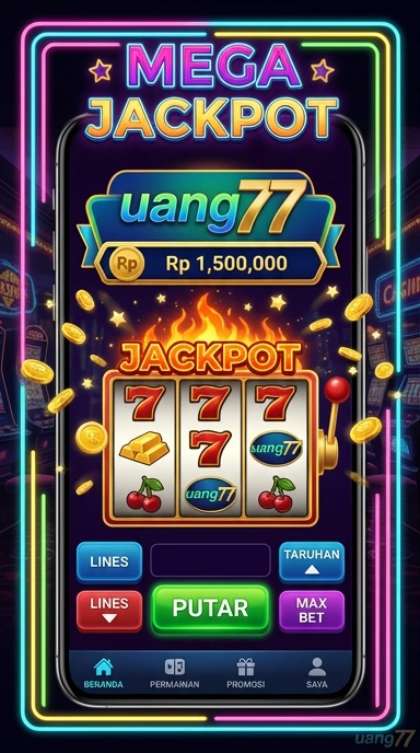 Screenshot aplikasi uang77 dengan tampilan antarmuka yang menarik.