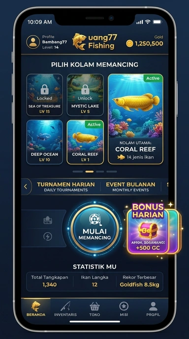 Berbagai kategori aplikasi yang tersedia di uang77.